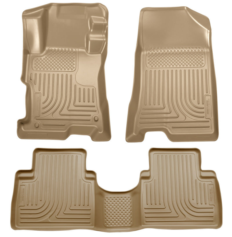 Husky Liners 98403 08-12 Honda Accord (4DR) WeatherBeater Combo Tan Floor Liners (One Piece for 2nd Row)