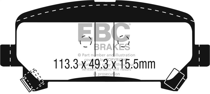 EBC DP43045R 15+ Chevrolet Colorado 2.5 Yellowstuff Rear Brake Pads