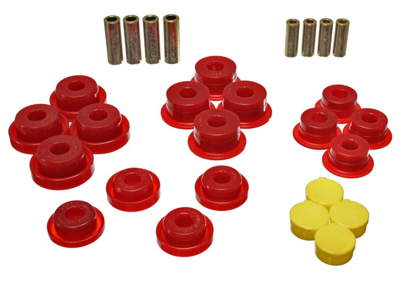 Energy Suspension 2.3106R 97-06 Jeep Wrangler TJ/YJ Red Front Control Arm Bushings (Must reuse OEM Outer She