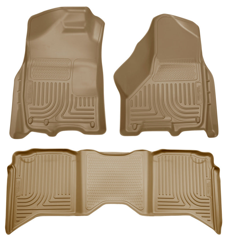 Husky Liners 99003 2012 Dodge RAM 1500/2500/3500 Crew Cab WeatherBeater Combo Tan Floor Liners