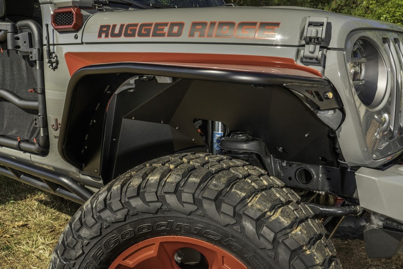 Rugged Ridge 11615.61 Inner Fender Liners Frnt Aluminum Black 18-20 Jeep Wrangler JL
