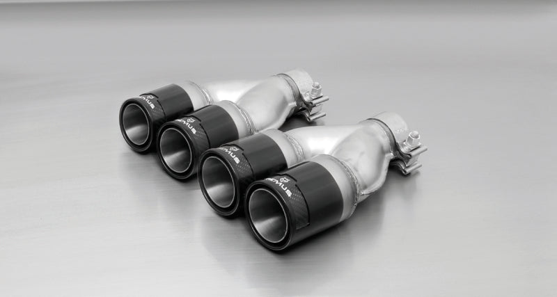Remus 0010 84CB 2006 Peugeot 207 1.4L/1.6L 84mm Black Chrome Straight w/Carbon Insert Tail Pipe Set