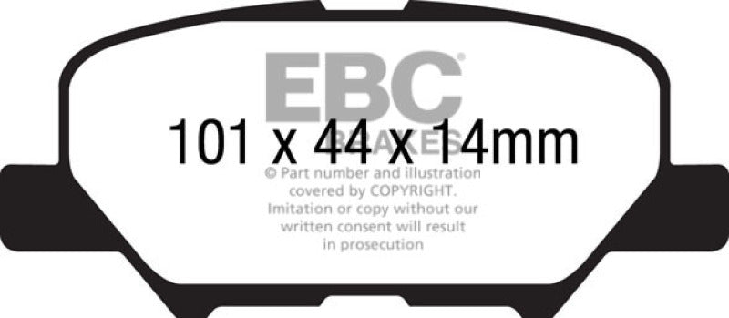 EBC DP42171R 14+ Mazda 3 2.0 (Mexico Build) Yellowstuff Rear Brake Pads