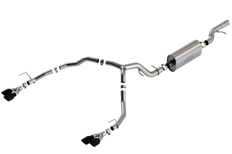 Borla 140858BC 21-22 Chevrolet Tahoe 6.2L V8 2/4WD 4DR T-304 SS Touring Cat-Back Exhaust w/ Black Chrome Tips