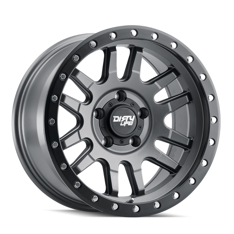 Dirty Life 9309-7973MGT12 9309 Canyon Pro 17x9/5x127 BP/-12mm Offset/71.5mm Hub Satin Graphite Wheel - Beadlock