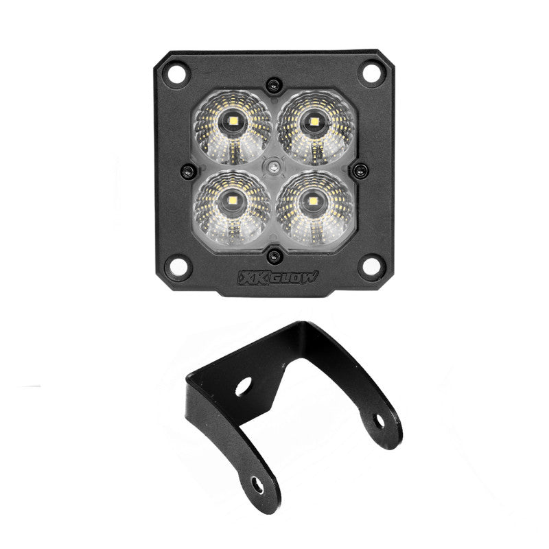 XKGLOW XK065002-FL-KIT XK Glow Flush Mount XKchrome 20w LED Cube Light w/ RGB Accent Light Kit w/ Cntrlr - Flood Beam 2pc
