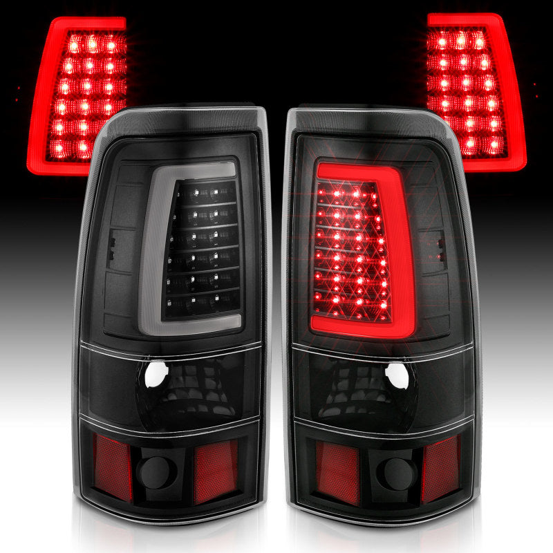 ANZO 311333 2003-2006 Chevy Silverado 1500 LED Taillights Plank Style Black w/Clear Lens