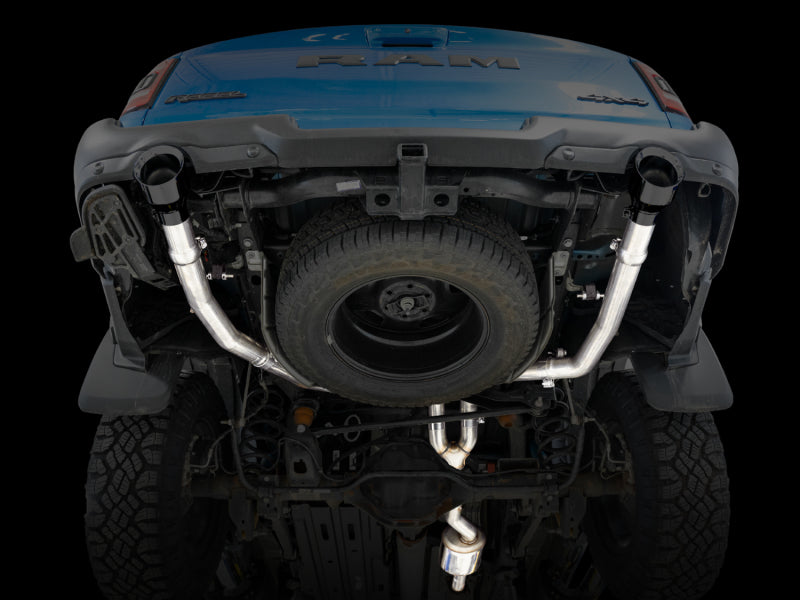 AWE Tuning 3015-33006 19-21 RAM 1500 5.7L (w/Cutouts) 0FG Dual Rear Exit Cat-Back Exhaust - Diamond Black Tips