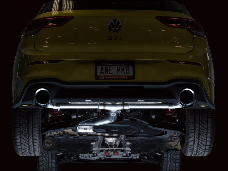 AWE Tuning 3020-32658 AWE 2022 VW GTI MK8 Track Edition Exhaust - Chrome Silver Tips