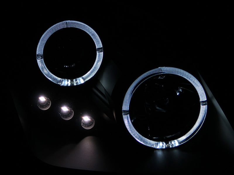 ANZO 121341 1997-2001 Honda Prelude Projector Headlights w/ Halo Black w/ LED