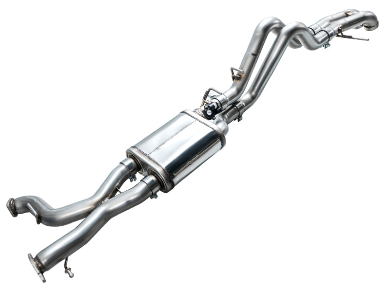 AWE Tuning 3025-31327 22-24 Ford Bronco Raptor 4WD Dual BashGuards Cat-Back SwitchPath Exhaust (No Tips)
