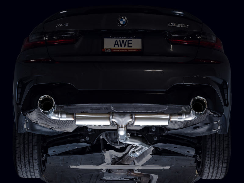 AWE Tuning 3015-32429 AWE 19-23 BMW 330i / 21-23 BMW 430i Base G2X Touring Axle Back Exhaust - Chrome Silver