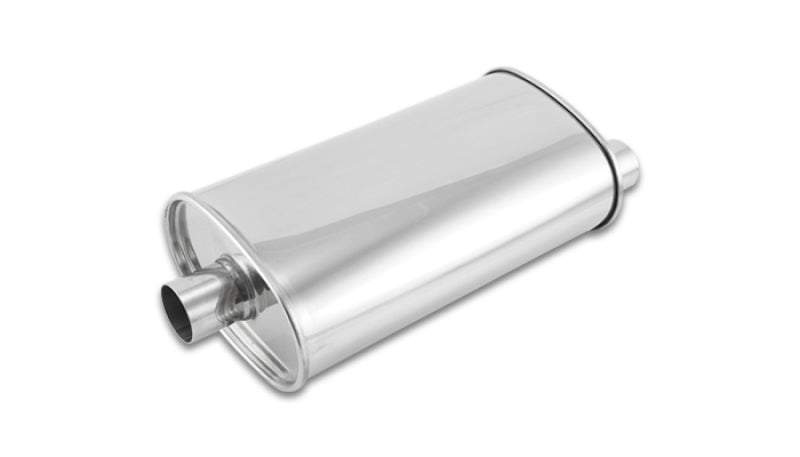 Vibrant 1104 StreetPower Oval Muffler - 2in Inlet/Dual Outlet (Center In - Offset Out)