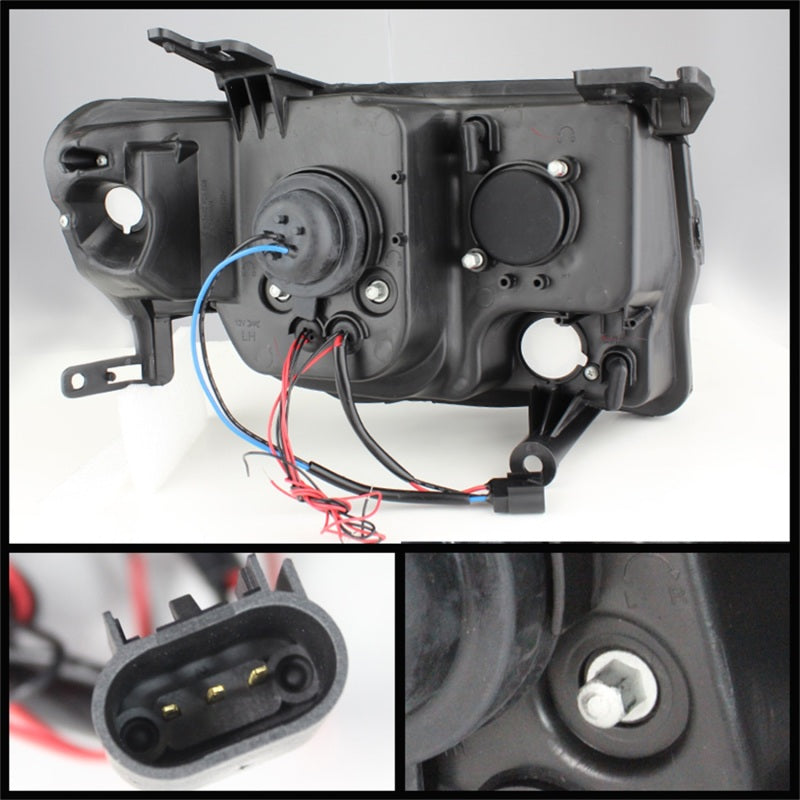 SPYDER 5074225 Spyder Ford Escape 08-12 Projector Headlights Halogen Model Only - DRL Black PRO-YD-FES08-DRL-BK