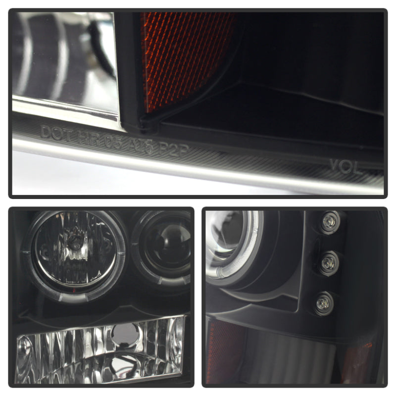 SPYDER 5078452 Spyder Ford F250 Super Duty 99-04 Projector Version 2 LED Halo LED Blk Smke PRO-YD-FF25099-1P-G2-BSM