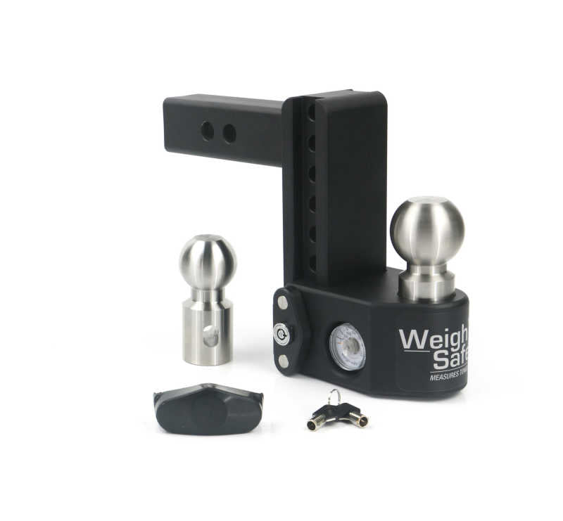 Weigh Safe SWS6-2 6in Drop Hitch w/Built-in Scale & 2in Shank (10K/15K GTWR) - Steel