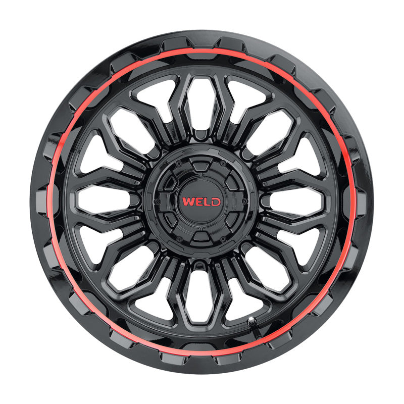 Weld W14000098475 Off-Road W140 20X10 Flare 6X135 6X139.7 ET-18 BS4.75 Gloss Black MIL Red 106.1