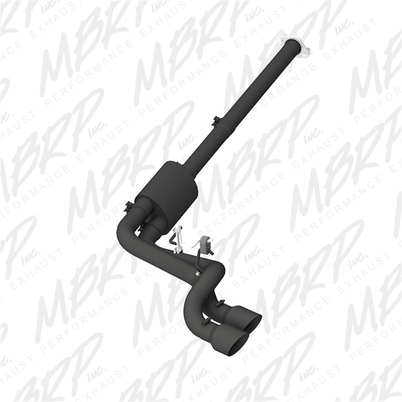 MBRP S5261BLK 09-14 Ford F150 Pre-Axle 4.5in OD Tips Dual Outlet 3in Black Coated Cat Back Exhaust