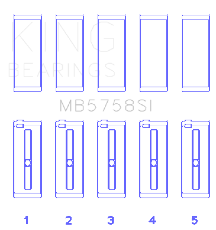 King Engine Bearings MB5758SI 2007 Mini Cooper Main Bearing Set - Size STD