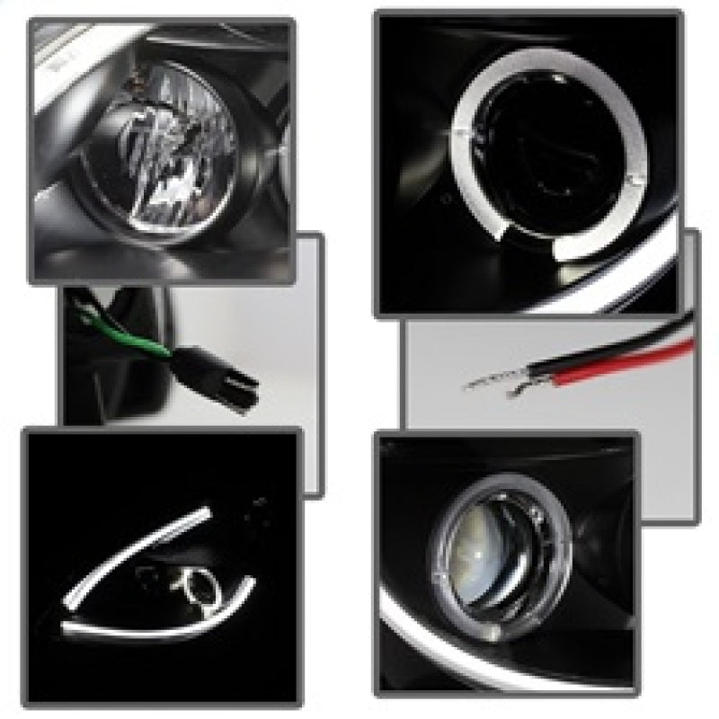 SPYDER 5076830 Spyder Nissan Altima 4Dr 10-12 Projector Headlights Light DRL LED Halo Blk PRO-YD-NA104D-LTDRL-BK