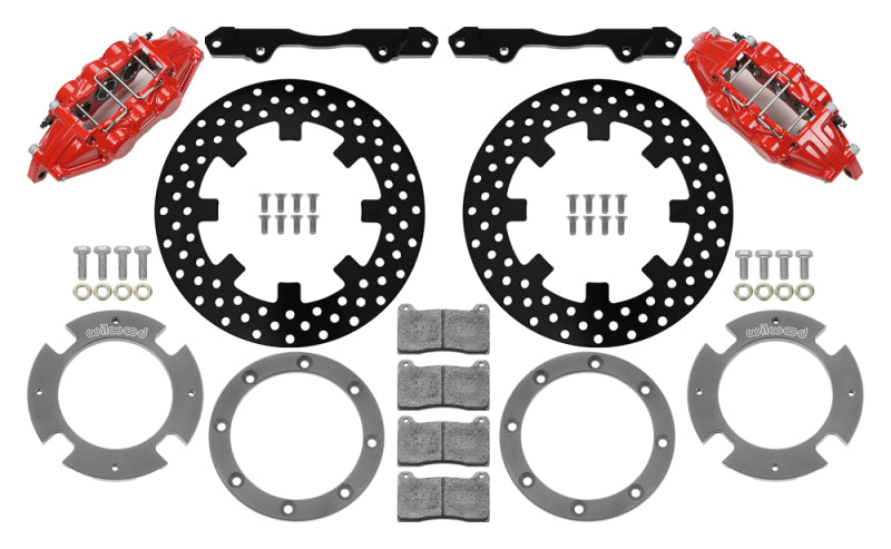 Wilwood 140-16628-DR 17-21 Can-Am X3RS Red 6-Piston Front Kit 11.25in - Drilled Rotors