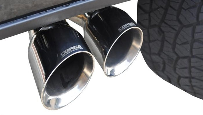 CORSA Performance 14836 Corsa 15-20 Ford F-150 3.5L Eco (Super Crew Cab) Polished Sport Single Side Dual 4in Tips CB Exh