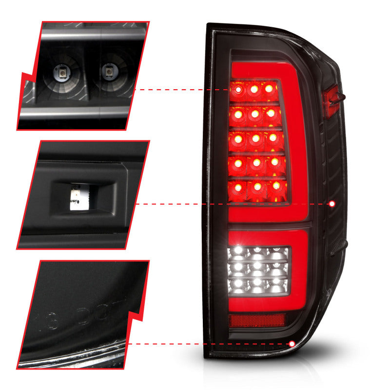 ANZO 311436 2014-2021 Toyota Tundra LED Taillights Black Housing/Clear Lens