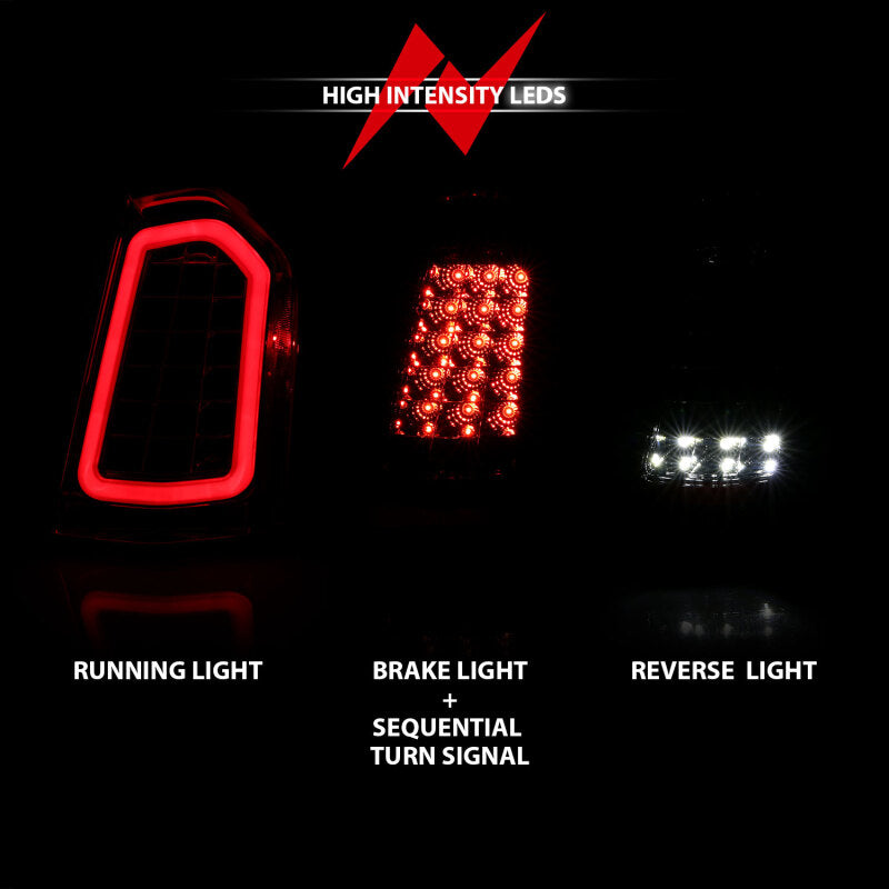 ANZO 321343 11-14 Chrysler 300 LED Taillights Black w/ Sequential