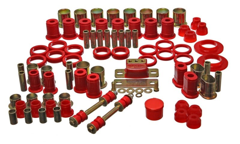 Energy Suspension 3.18112R 66-72 Oldsmobile Cutlass/442/F-85/Europa Red Hyper-flex Master Bushing Set