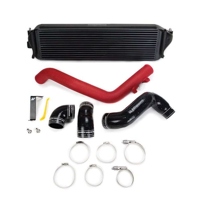 Mishimoto MMINT-CTR-17KBKWRD 2017+ Honda Civic Type R Intercooler Kit - Black Intercooler Red Pipes