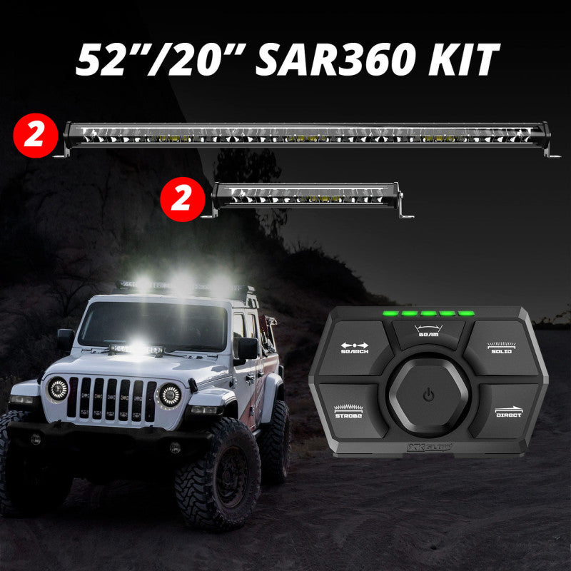 XKGLOW XK-SAR360-3311 XK Glow SAR360 Light Bar Kit Emergency Search and Rescue Light System (2)52In (2)20In