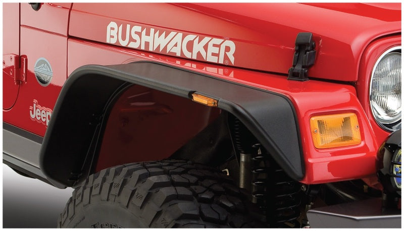 Bushwacker 10055-07 97-06 Jeep TJ Flat Style Flares 2pc - Black