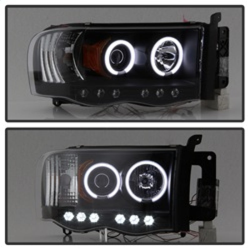 SPYDER 5009951 Spyder Dodge RAM 1500 02-05 03-05 Projector Headlights CCFL Halo LED Blk PRO-YD-DR02-CCFL-BK