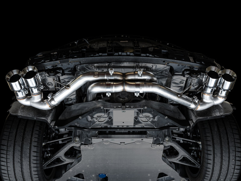 AWE Tuning 3020-42080 2020 Chevrolet Corvette (C8) Track Edition Exhaust - Quad Chrome Silver Tips