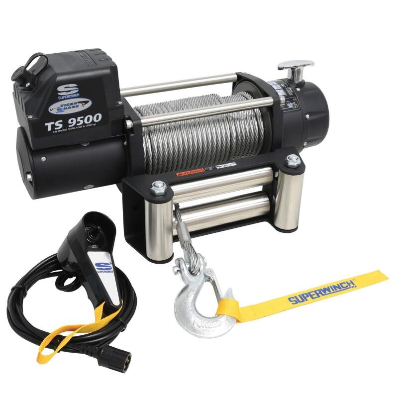 Superwinch 1595200 9500 LBS 12V DC 11/32in x 95ft Steel Rope Tiger Shark 9500 Winch