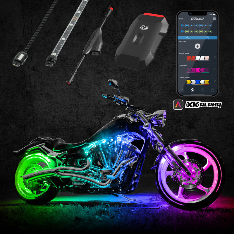 XKGLOW AP-MOTO-ADV XK Glow Addressable LED Motorcycle Accent Light Kits Advanced XKalpha App Controlled