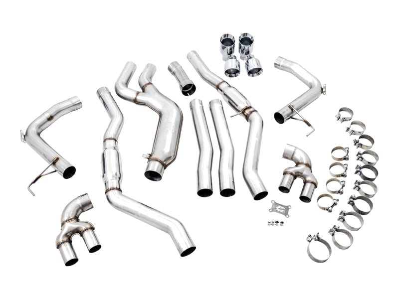 AWE Tuning 3020-42078 2019+ BMW M340i (G20) Track Edition Exhaust - Quad Chrome Silver Tips