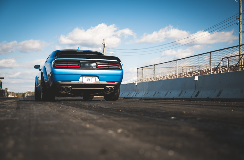 AWE Tuning 3015-42136 2015+ Dodge Challenger 6.4L/6.2L SC Track Edition Exhaust - Quad Chrome Silver Tips