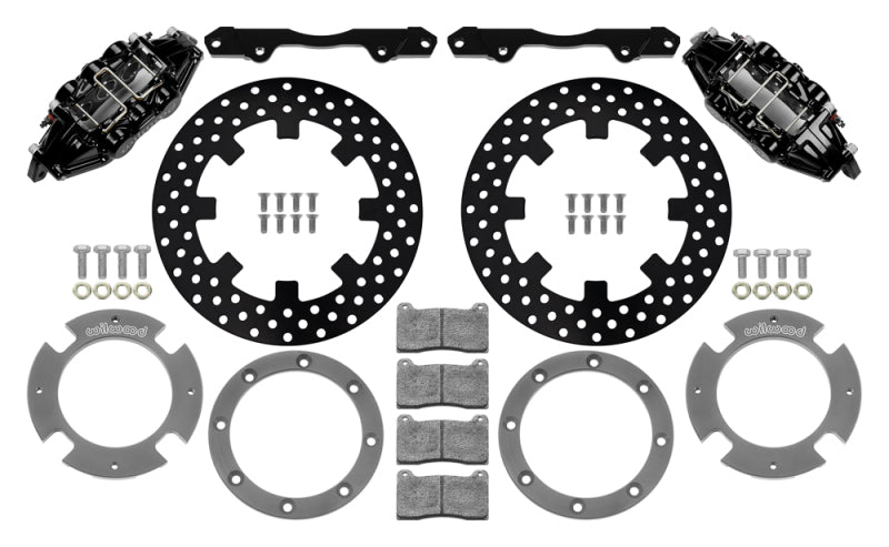 Wilwood 140-16628-D 17-21 Can-Am X3RS Black 6-Piston Front Kit 11.25in - Drilled Rotors