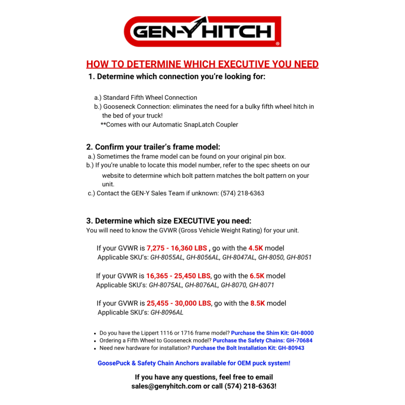 GEN-Y Hitch GH-8056AL Gen-Y Executive Torsion-Flex Auto Rhino 5th Wheel Pin Box Rep w/Gooseneck 2-5/16in Coupler