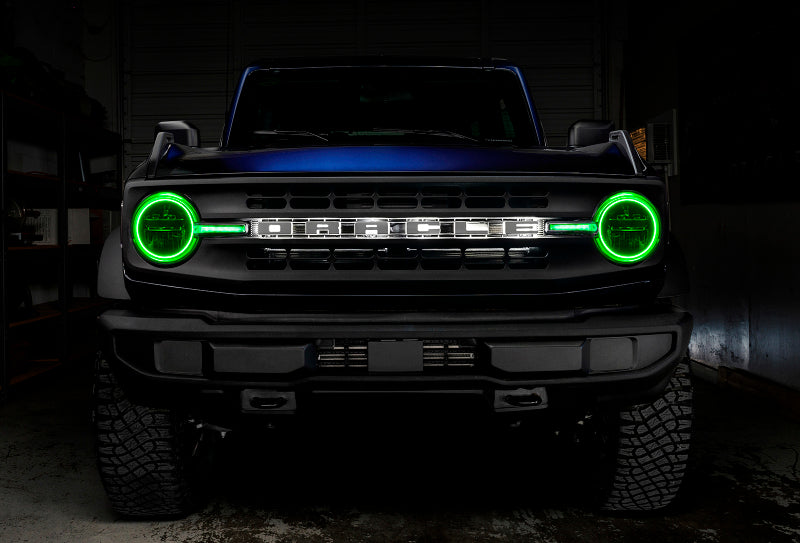 ORACLE Lighting 1471-330 Oracle 21-22 Ford Bronco Headlight Halo Kit w/DRL Bar - Base Headlights -w/RF Cntrl
