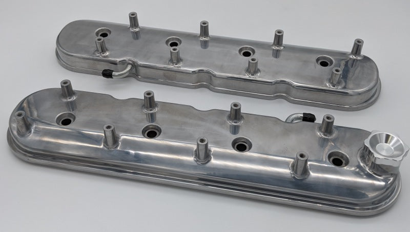 Granatelli Motor Sports 640366 Granatelli 96-22 GM LS Standard Height Valve Cover w/Angled Coil Mount - Polished (Pair)
