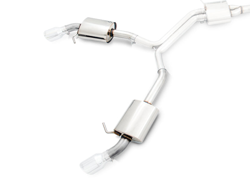 AWE Tuning 3015-32078 Audi B9 A4 Touring Edition Exhaust Dual Outlet - Chrome Silver Tips (Includes DP)