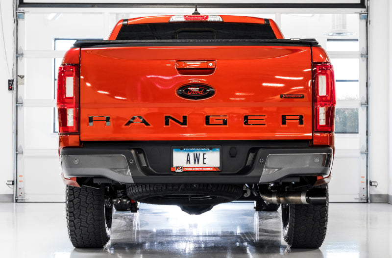 AWE Tuning 3015-23064 2019+ Ford Ranger 0FG Performance Exhaust System w/Diamond Black Tips & Rock Guard