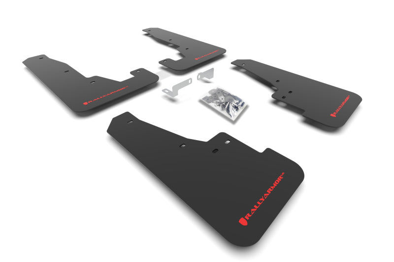 Rally Armor MF55-UR-BLK/RD 16-22 Dodge Durango GT / RT / SRT / SXT Black UR Mud Flap Red Logo