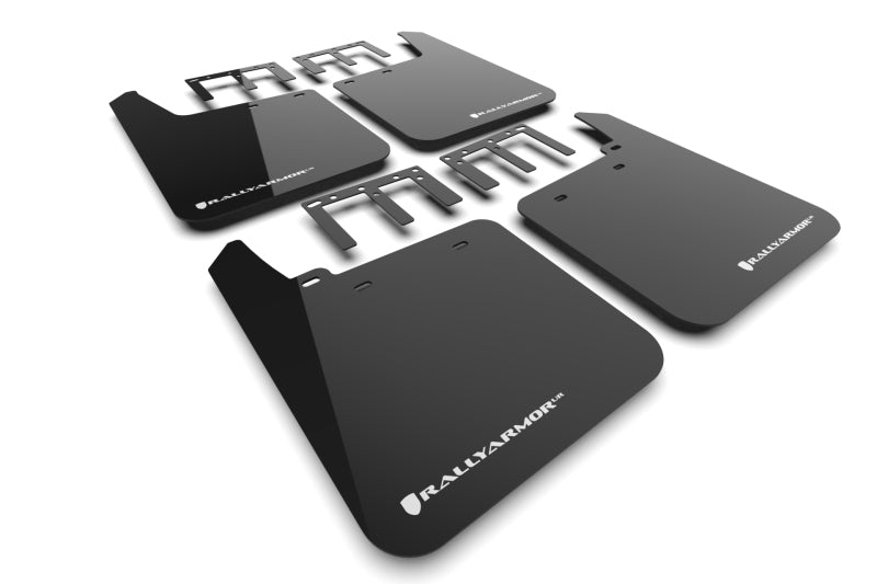 Rally Armor MF100-UR-BLK-WH 19-24 GMC Sierra 1500 AT4 Black UR Mud Flap w/ White Logo