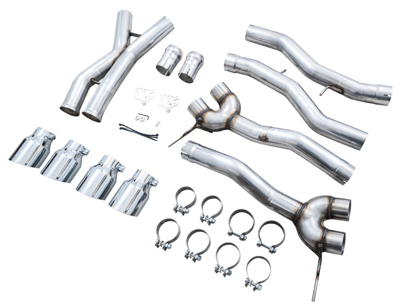 AWE Tuning 3020-43482 AWE Track Edition Catback Exhaust for BMW G8X M3/M4 - Chrome Silver Tips