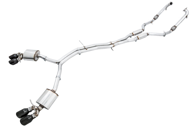 AWE Tuning 3010-43050 Audi B9 S4 Touring Edition Exhaust - Non-Resonated (Black 102mm Tips)