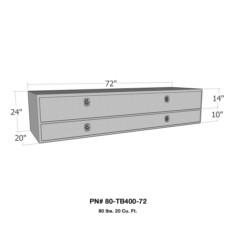 Westin 80-TB400-72 /Brute High Cap 72in Stake Bed Contractor TopSider w/ Doors - Aluminum