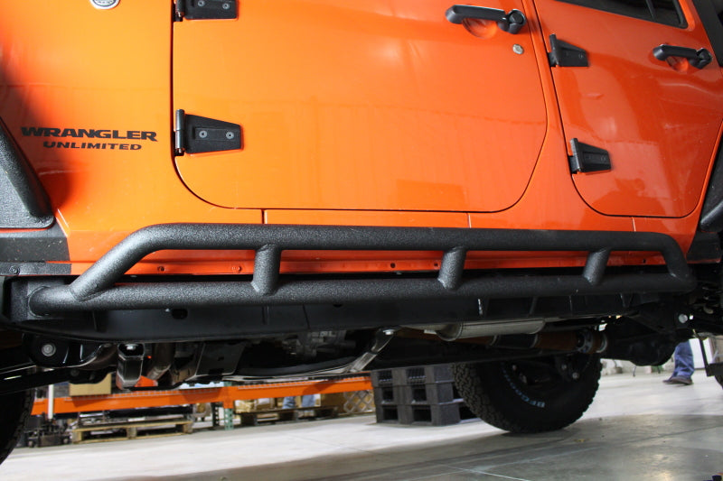 Fishbone Offroad FB23009 07-18 Jeep JK 4 Door Wrangler JK Steel Rock Sliders - Blk Textured Powdercoat
